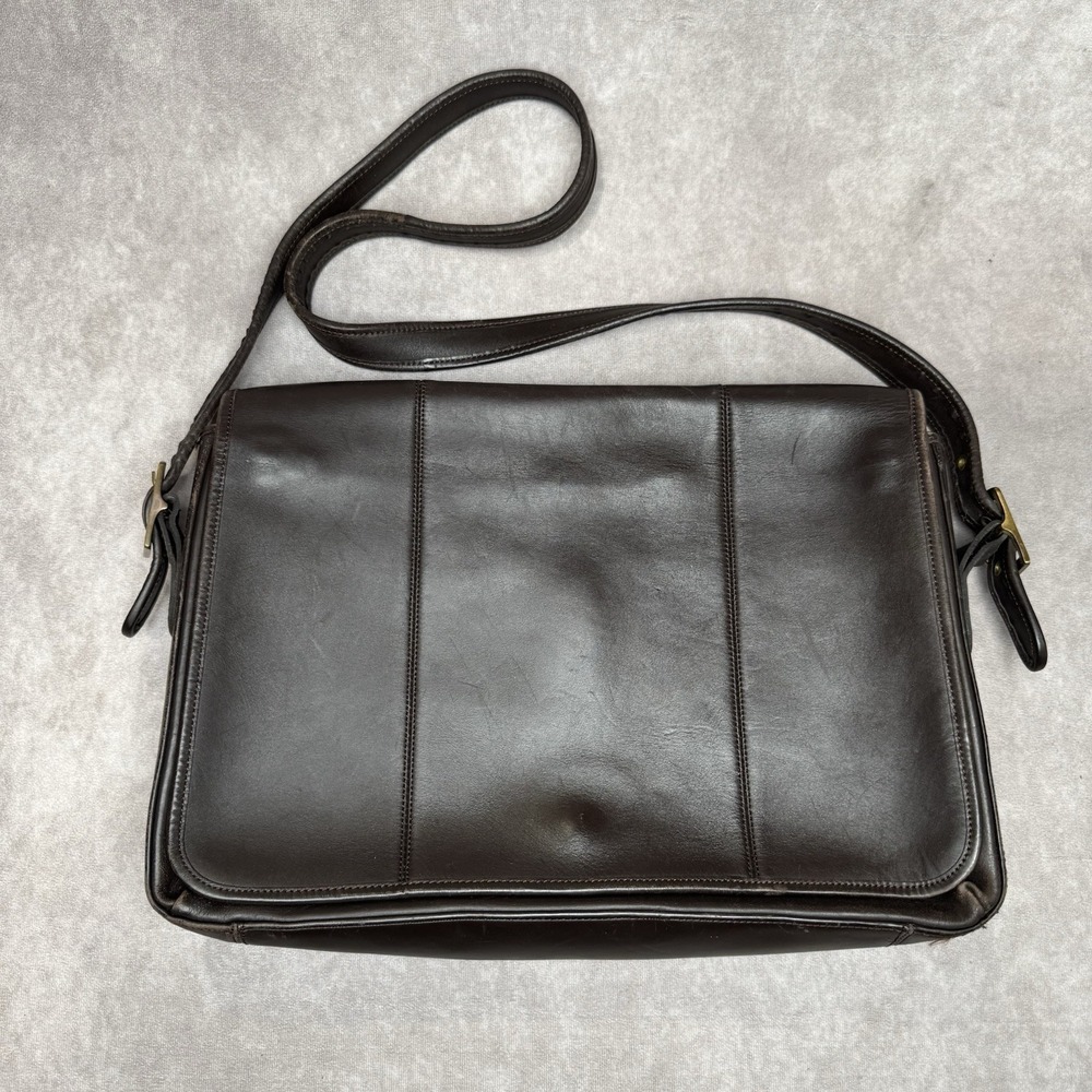 COACH 30310 Brown Leather Men's Briefcase Messenger Bag Shoulder Strap